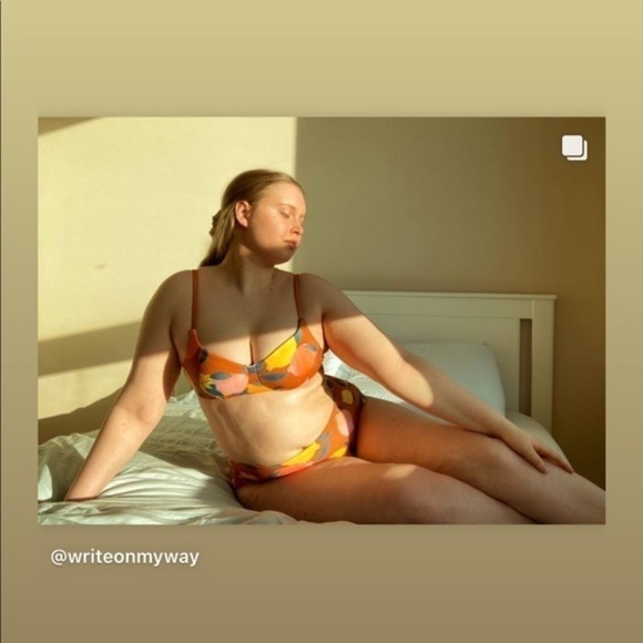 NWT Kitty & Vibe Size D Orange Pink and Yellow Underwire Lemon Swim Bikini Top - Picture 5 of 14